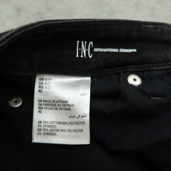 INC International Concepts Jeans Women's 4/27 Black Mid-Rise Skinny 28.5" Inseam - Picture 13 of 15
